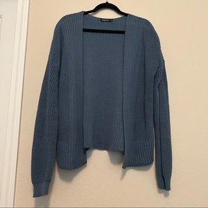Dark Powder Blue Boohoo Cardigan Sweater Size M/L